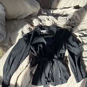 Diane Von Furstenberg Black Wrap top vintage excellent condition silk